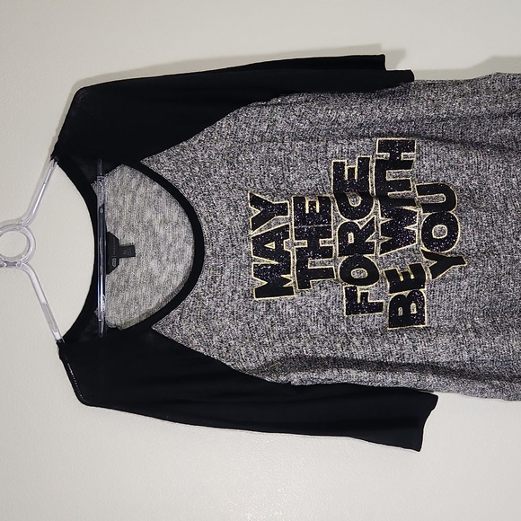 Rock & Republic Tops - Rock and Republic Star Wars May The Force Be With You Glitter Longsleeve Top XL